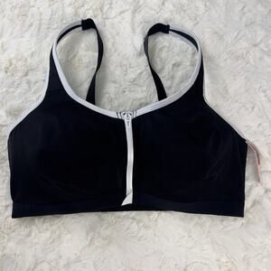 Victoria's Secret Knockout Front Close Underwire Sports Bra Black White 38DDD